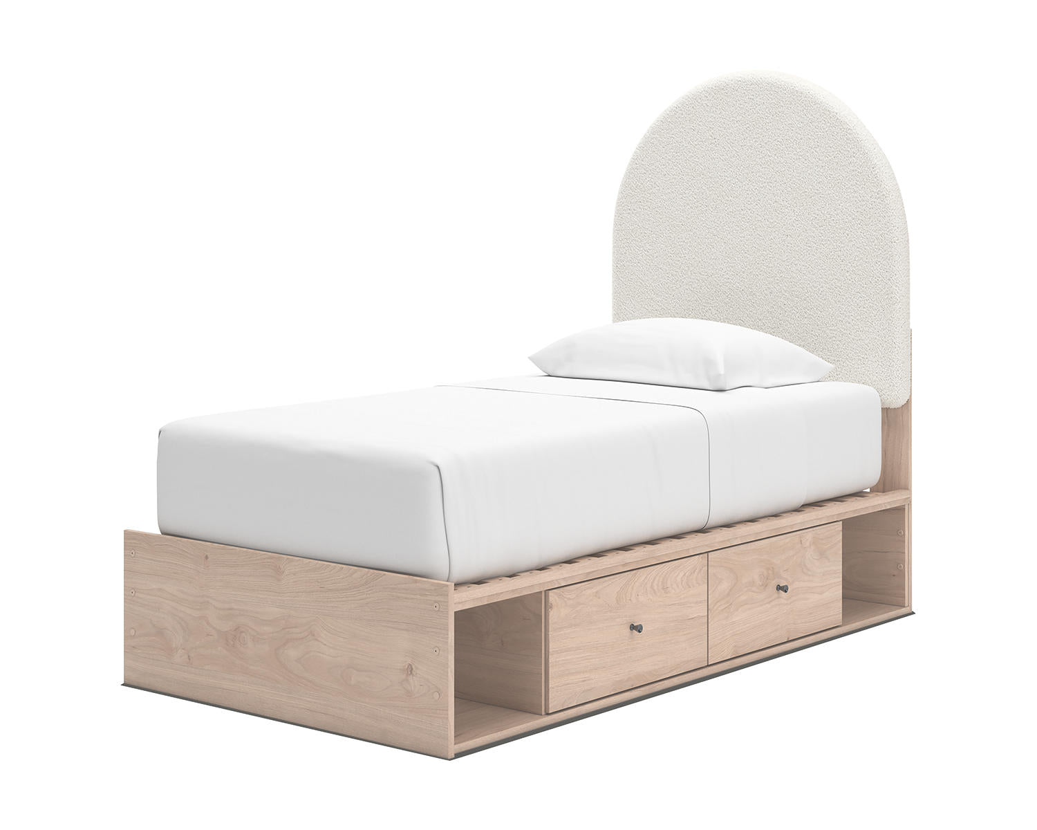 Arloster Twin Upholstered Panel Bed with Storage
