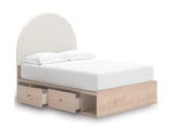 Cama Arloster con paneles tapizados y almacenamiento