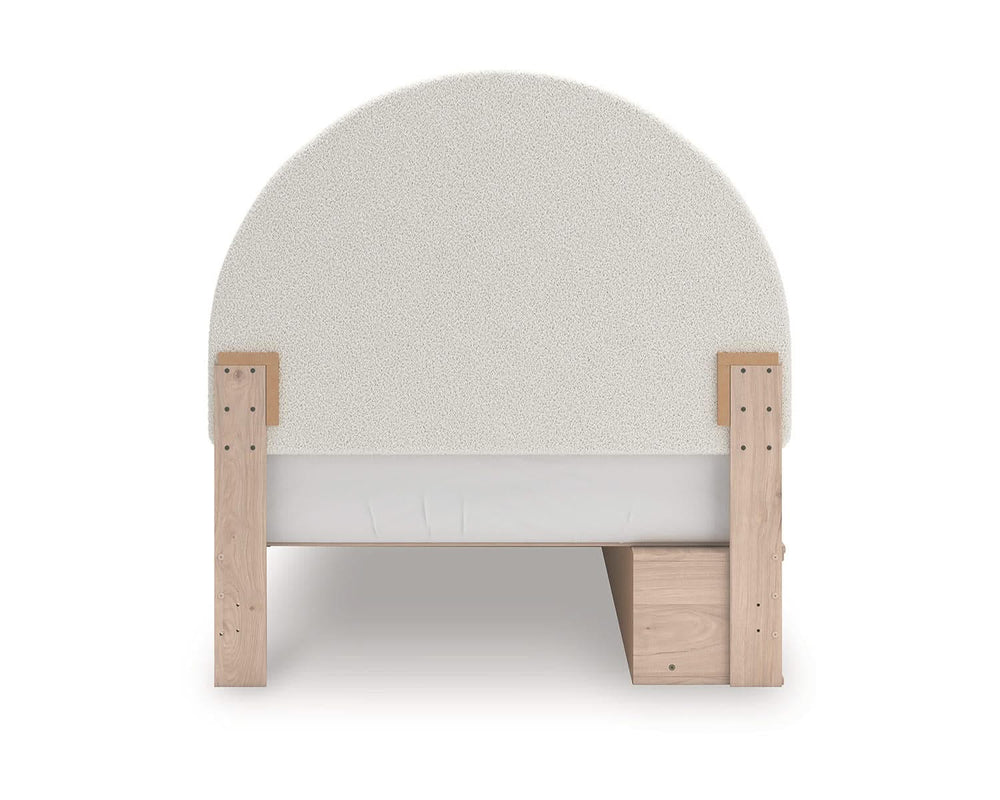 Cama Arloster con paneles tapizados y almacenamiento