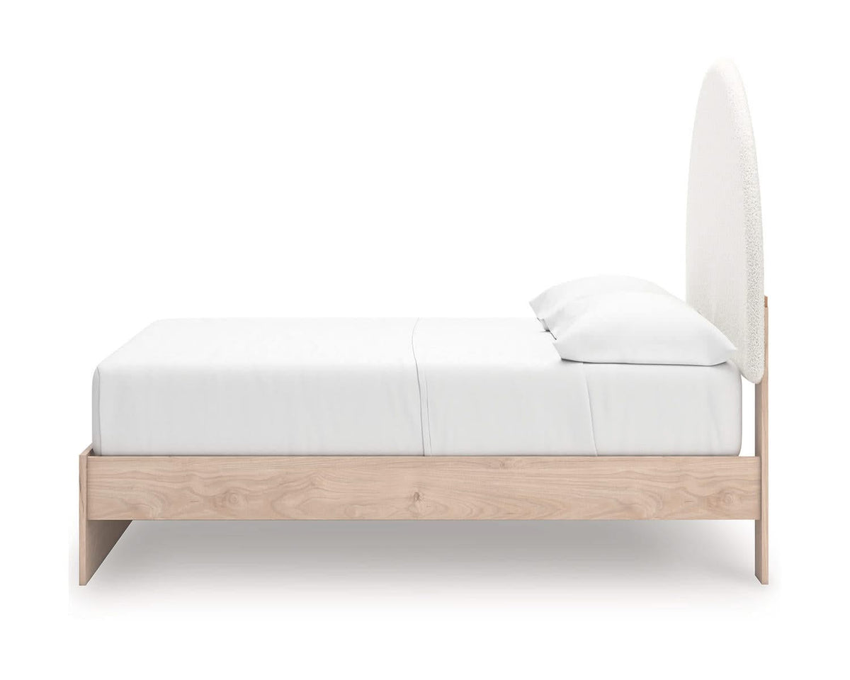 Cama Arloster con paneles tapizados y almacenamiento