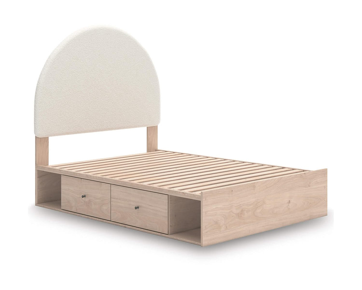 Cama Arloster con paneles tapizados y almacenamiento