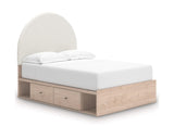 Cama Arloster con paneles tapizados y almacenamiento