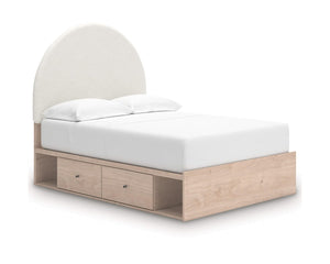 Cama Arloster con paneles tapizados y almacenamiento