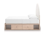 Cama Arloster con paneles tapizados y almacenamiento