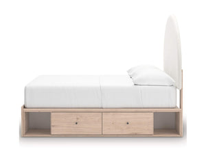Cama Arloster con paneles tapizados y almacenamiento
