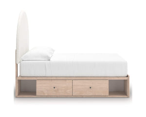 Cama Arloster con paneles tapizados y almacenamiento