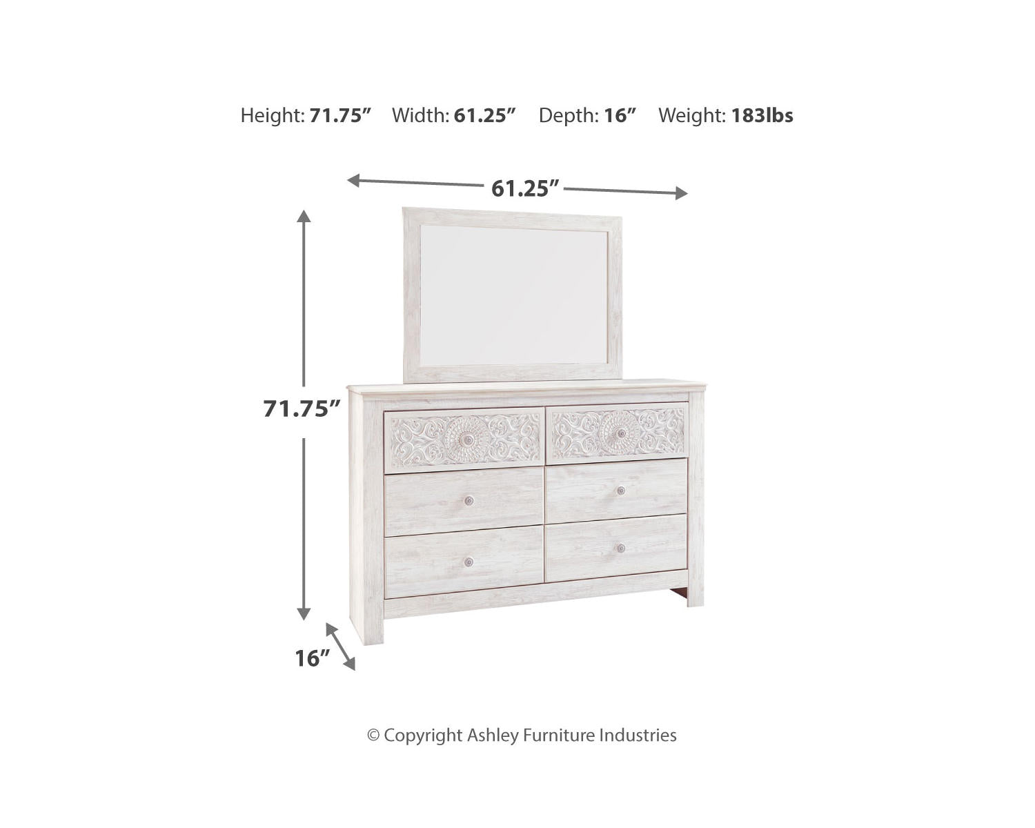 Paxberry Dresser and Mirror