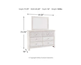 Cama Queen con paneles, tocador y espejo Paxberry