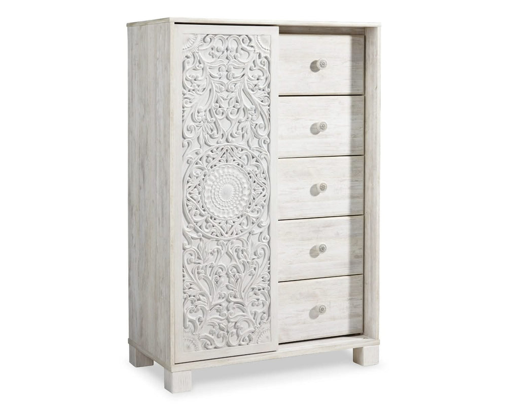 Paxberry Full Panel Bed, Dresser, Mirror and Chest