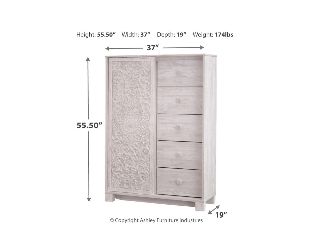 Paxberry Twin Panel Bed, Chest and Nightstand
