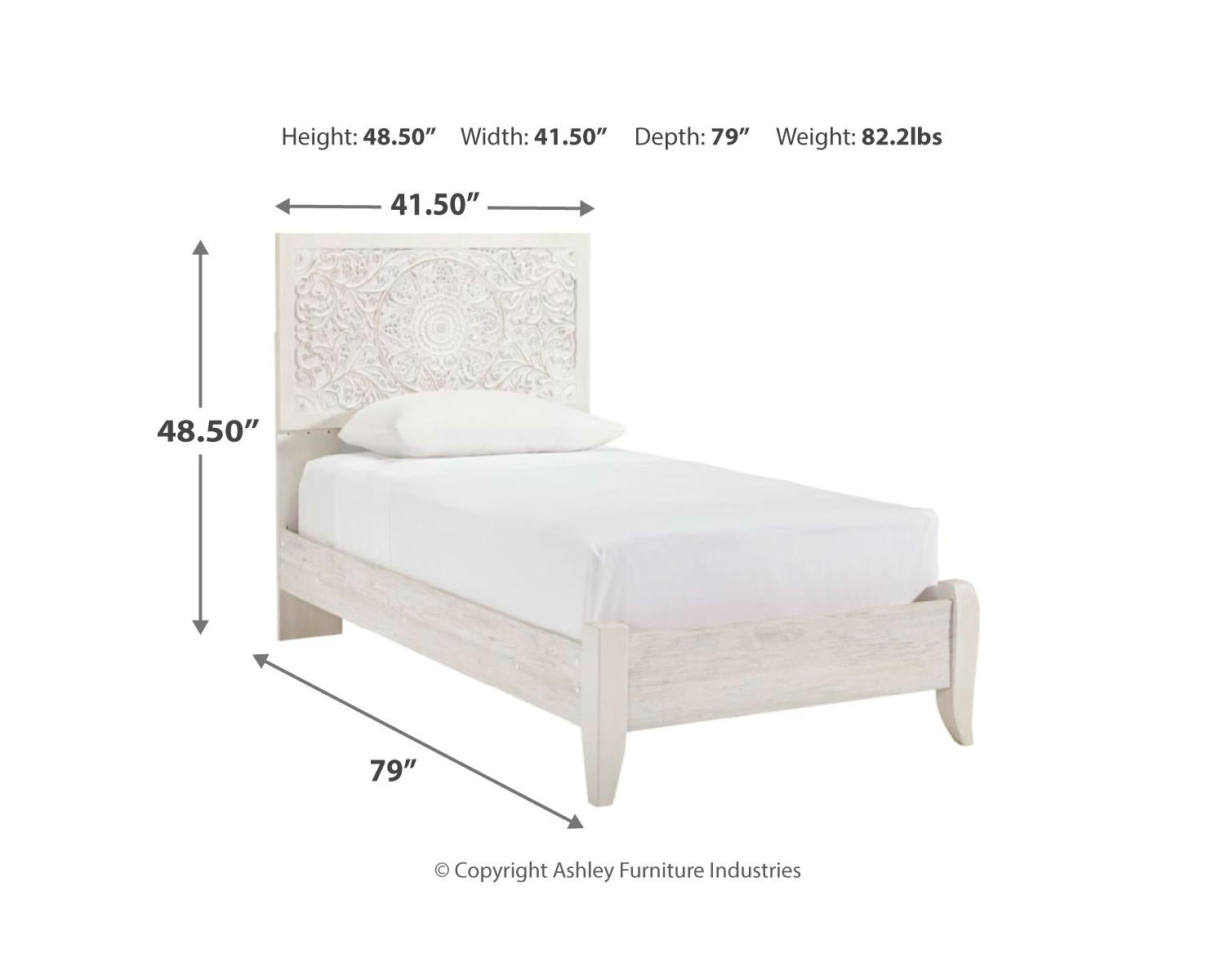 Paxberry Twin Panel Bed, Chest and Nightstand