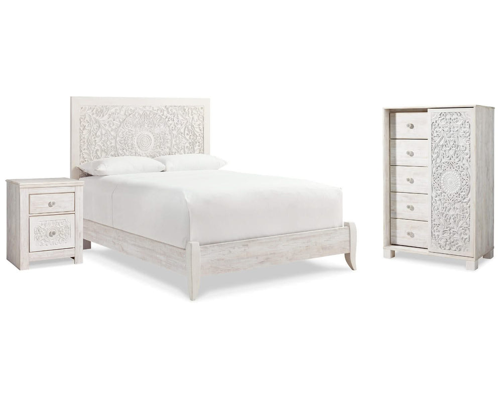 Paxberry Queen Panel Bed, Chest and Nightstand