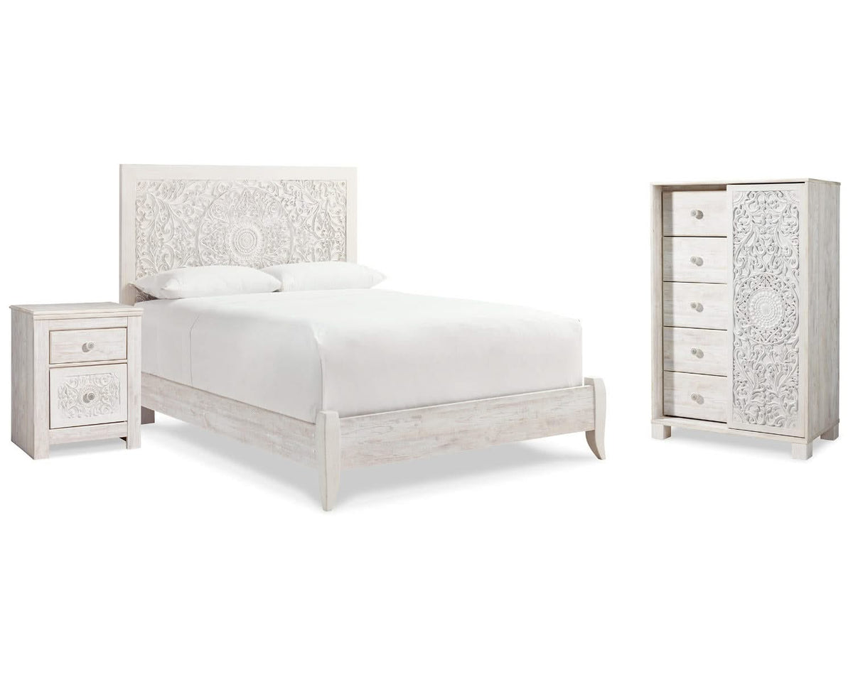Paxberry Queen Panel Bed, Chest and Nightstand