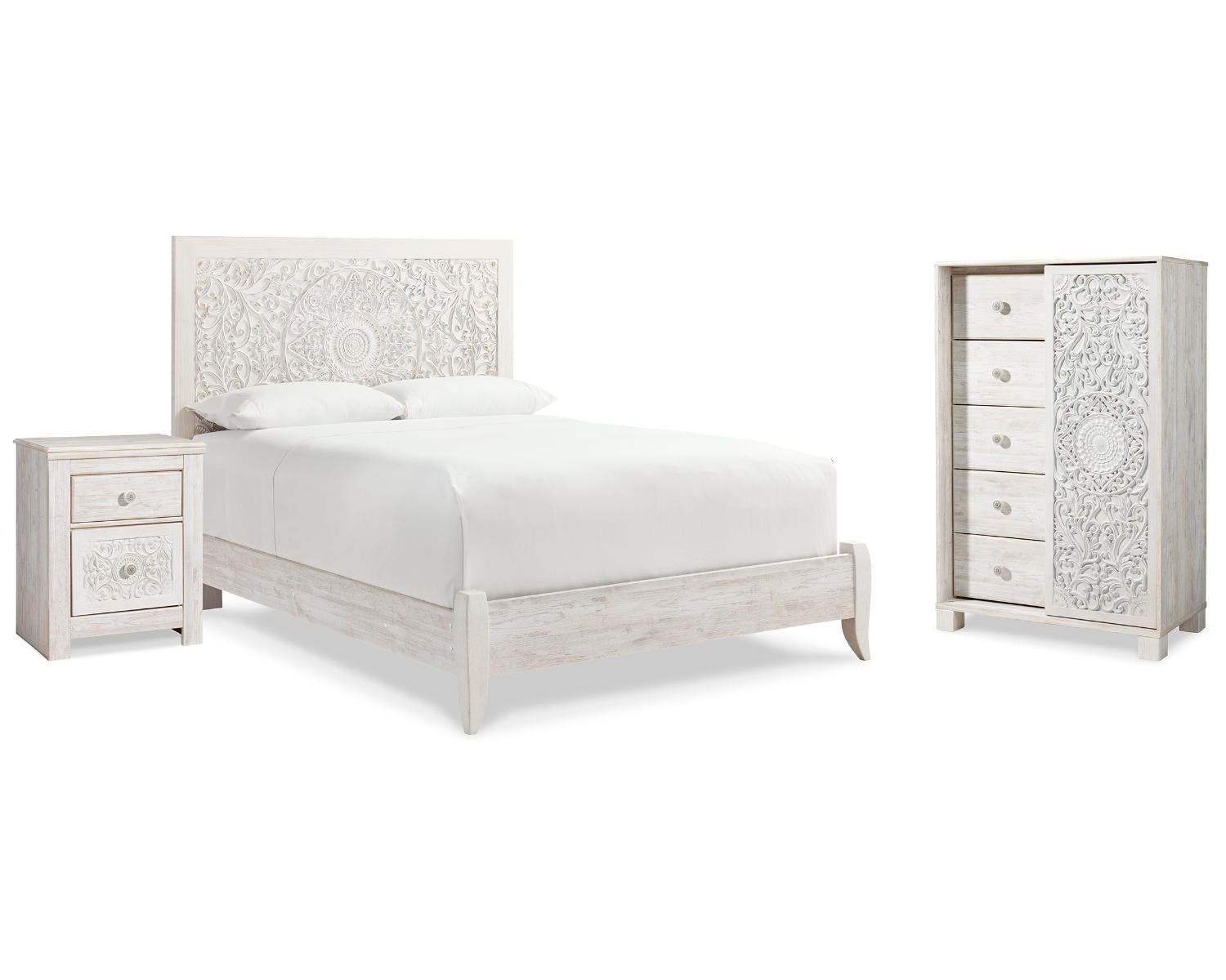 Paxberry Queen Panel Bed, Chest and Nightstand