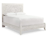 Cama Queen con paneles, tocador y espejo Paxberry