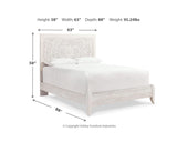 Cama Queen con paneles y dos mesitas de noche Paxberry