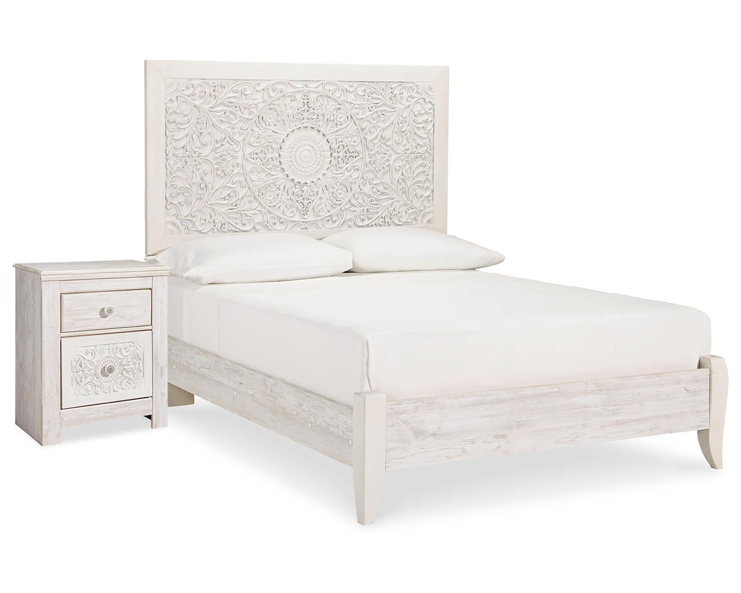 Paxberry Full Panel Bed and Nightstand
