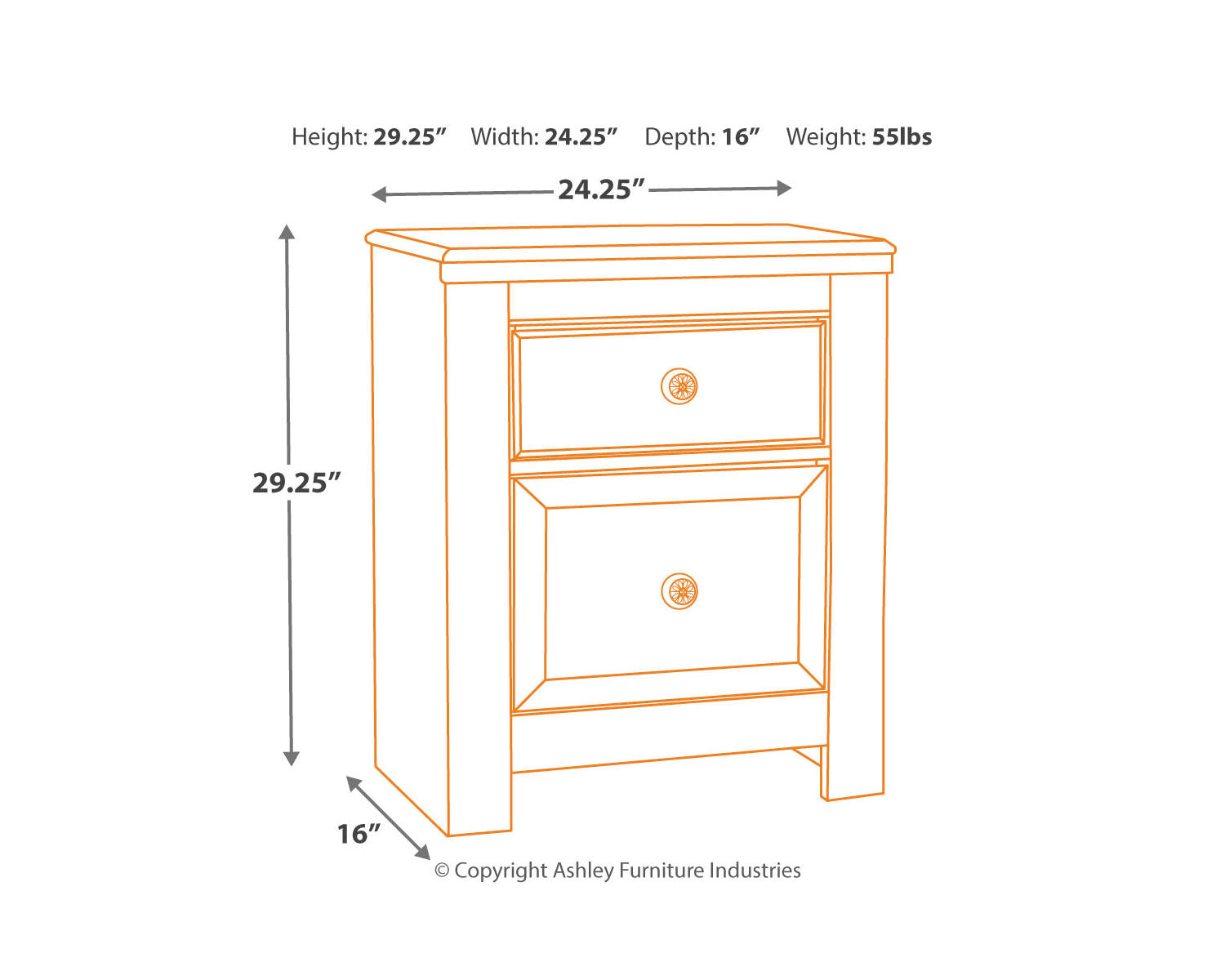Paxberry Queen Panel Bed and 2 Nightstands