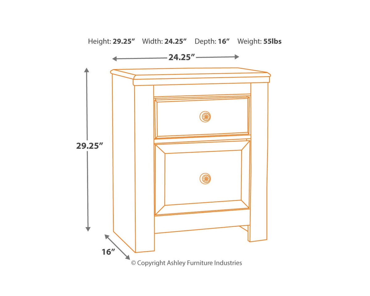 Paxberry Full Panel Bed and Nightstand