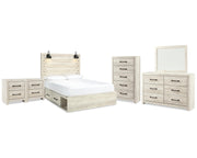 Cambeck Queen Panel Bed with Storage, Dresser, Mirror, Chest and 2 Nightstands