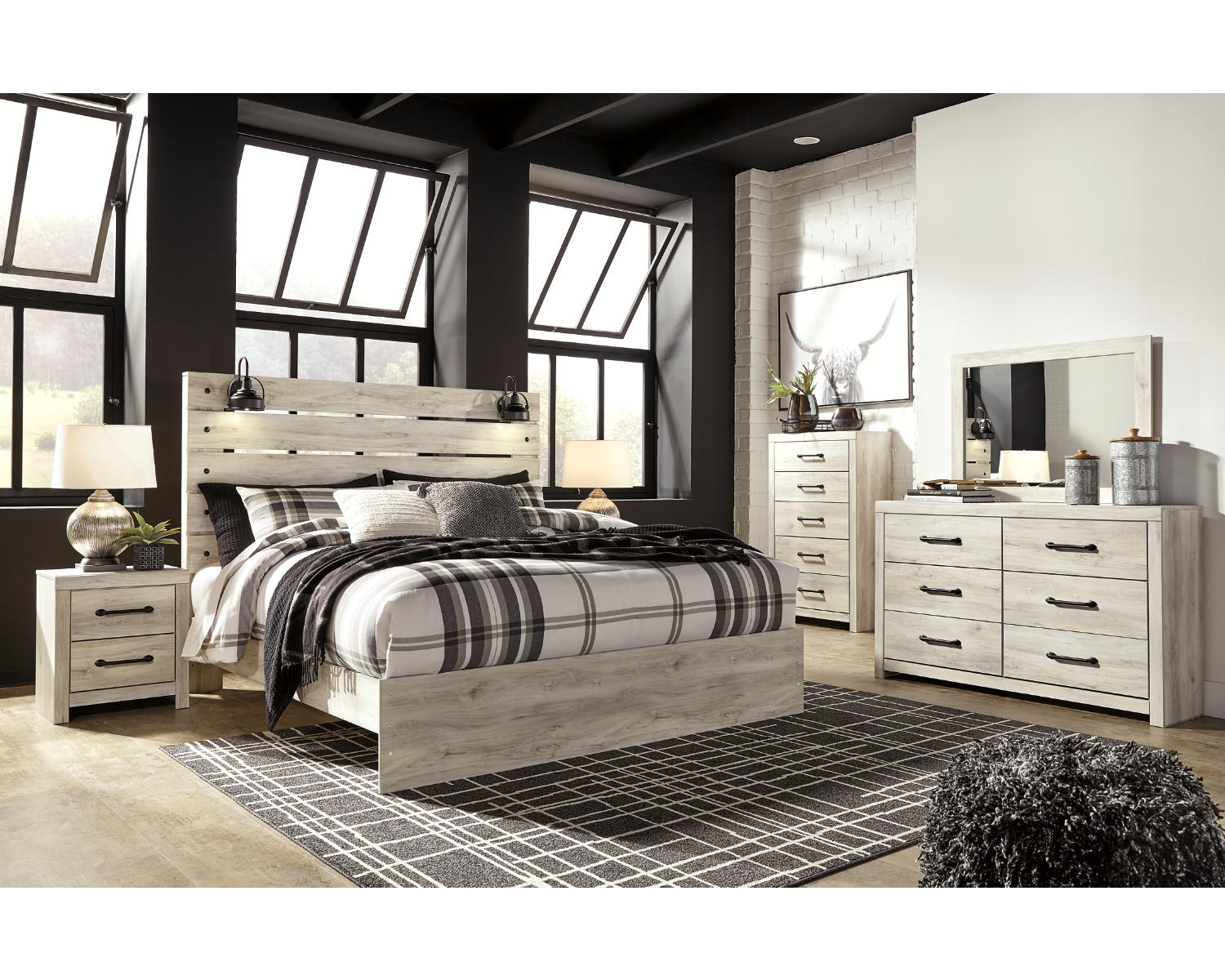 Cambeck King Panel Bed, Dresser, Mirror, Chest and 2 Nightstands