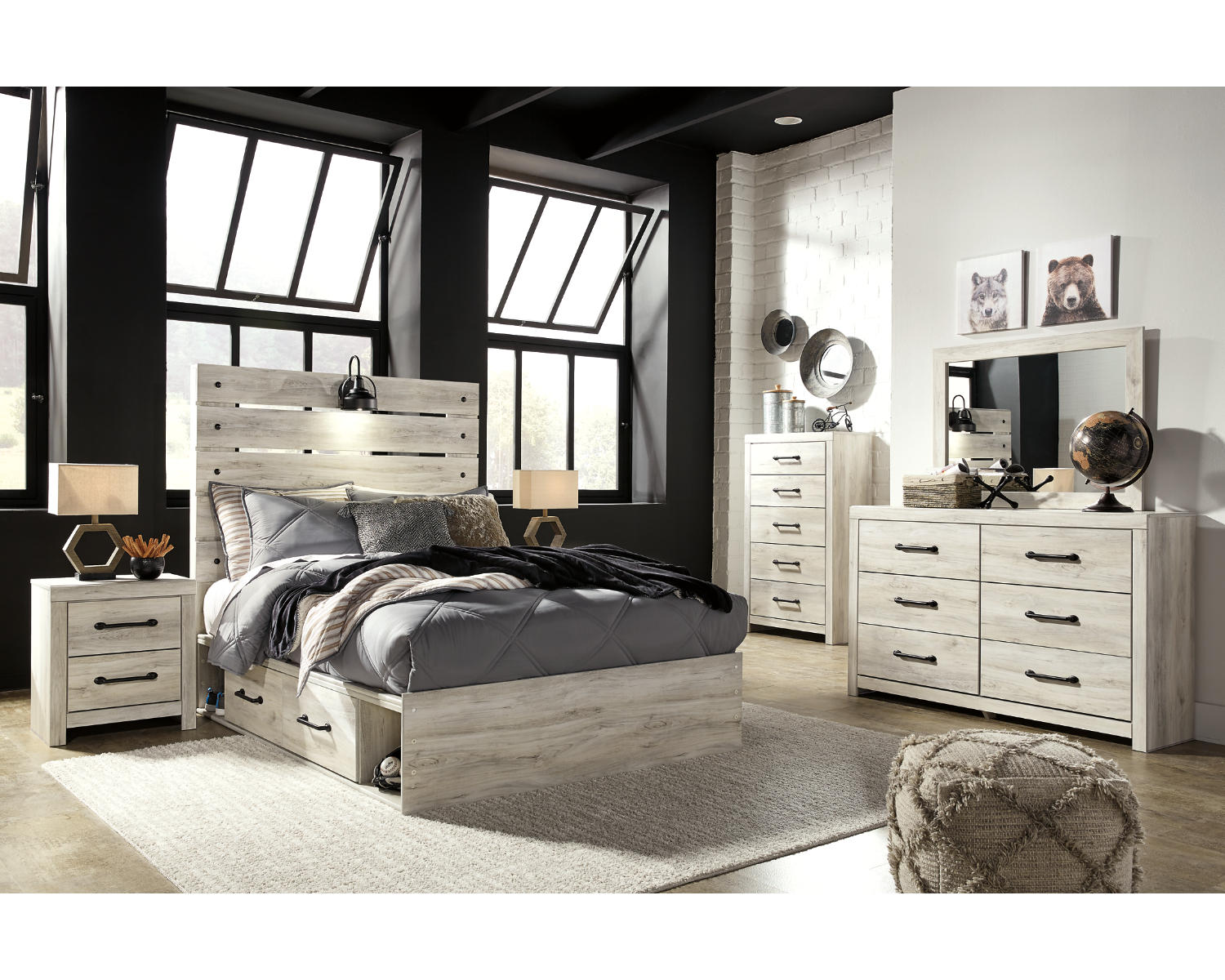 Cambeck Full Panel Bed with 2 Storage Drawers