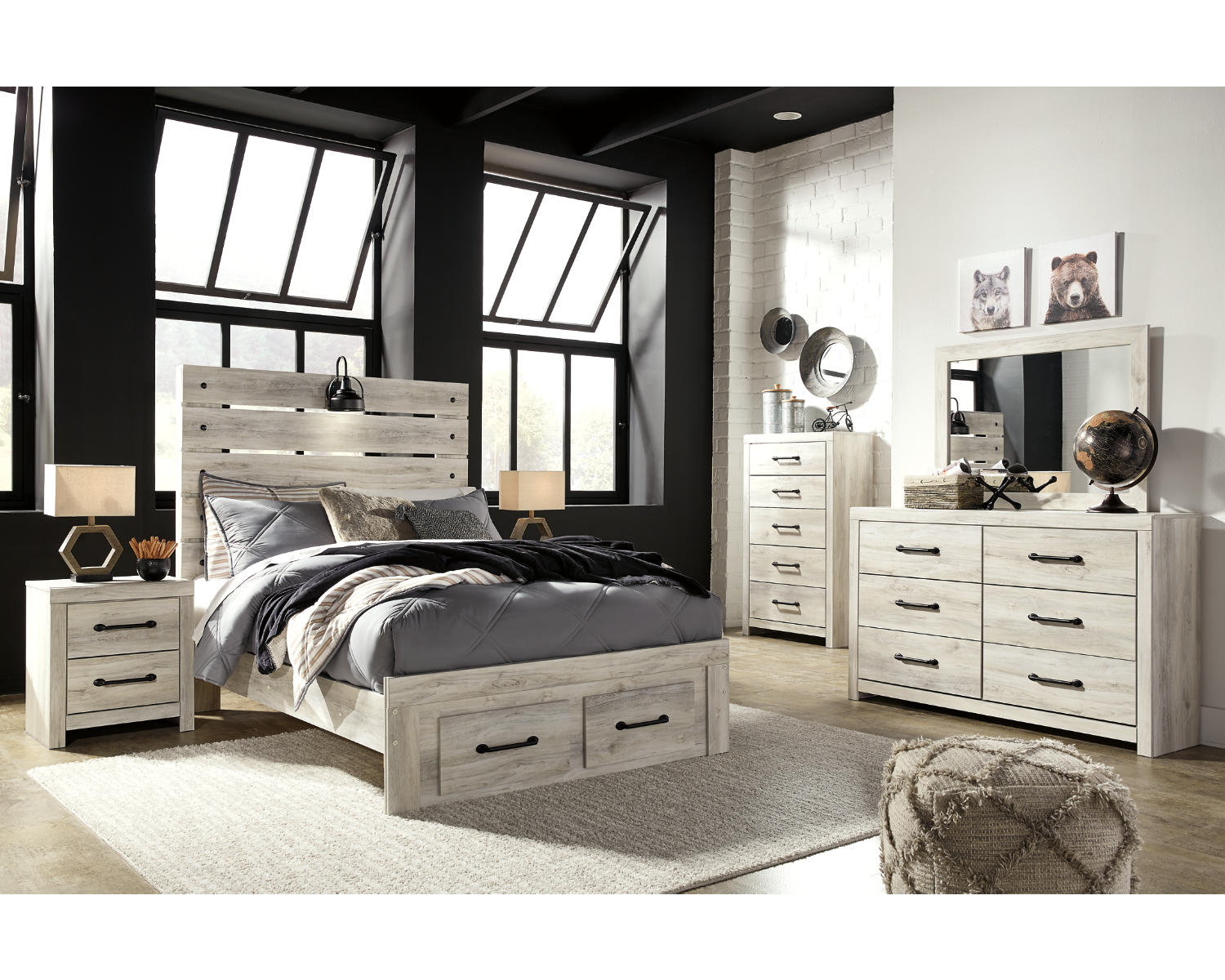 Cambeck Full Panel Bed with 2 Storage Drawers