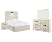 Cambeck Full Panel Bed with Storage, Dresser, Mirror and Nightstand