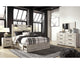 Cama Queen Cambeck con paneles, espacio de almacenamiento, tocador y espejo