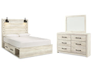 Cambeck Queen Panel Bed with Storage, Dresser and Mirror
