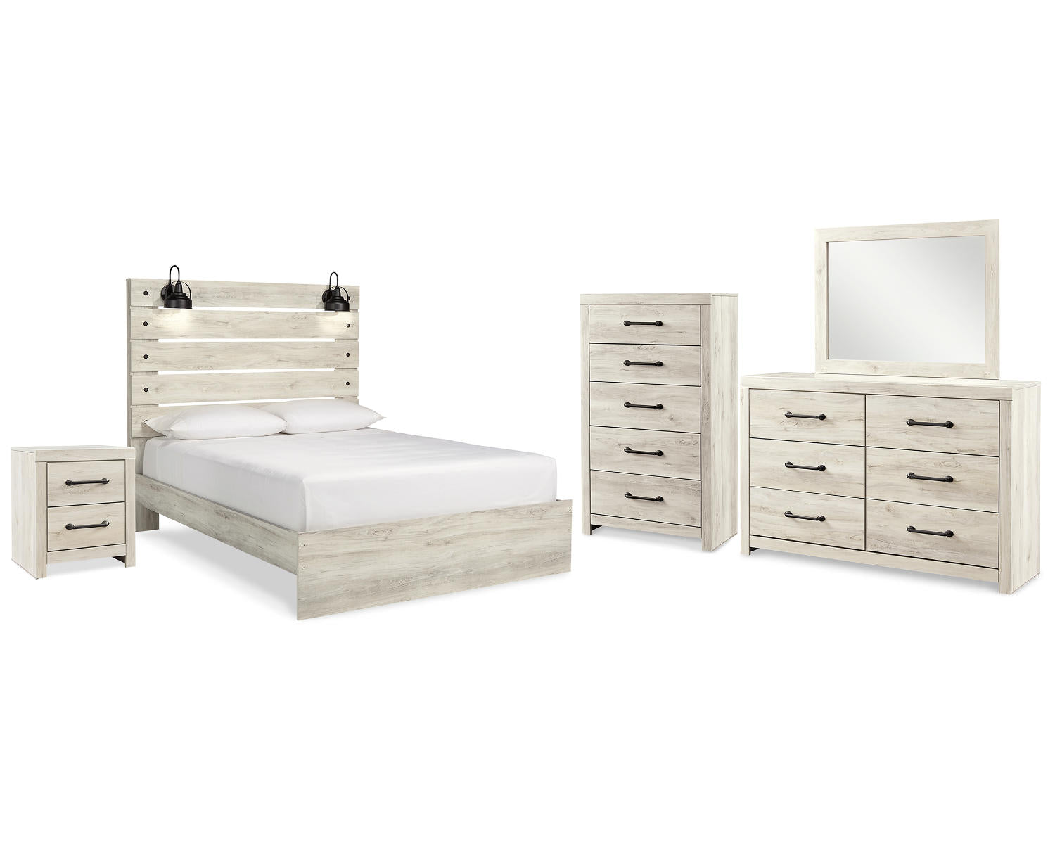 Cambeck Queen Panel Bed, Dresser, Mirror, Chest and Nightstand