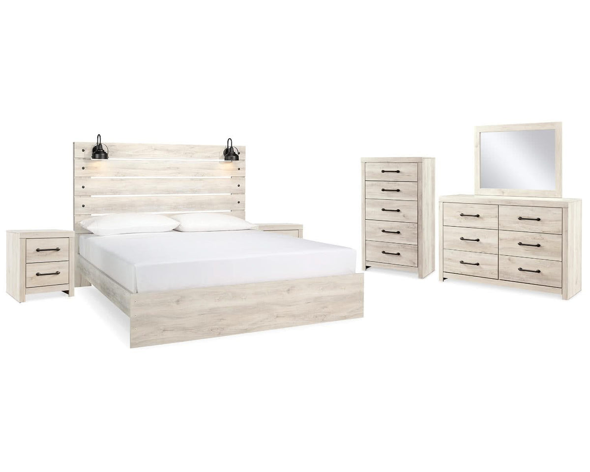 Cambeck King Panel Bed, Dresser, Mirror, Chest and 2 Nightstands