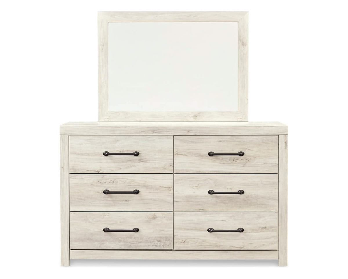 Cambeck Queen Panel Bed with Storage, Dresser and Mirror