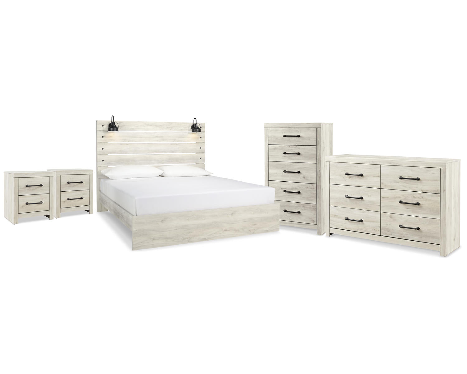 Cambeck King Panel Bed, Dresser, Chest and 2 Nightstands