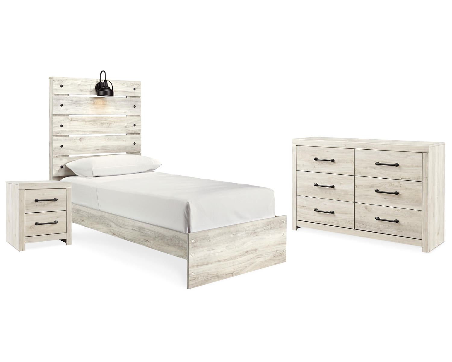 Cambeck Twin Panel Bed, Dresser and Nightstand