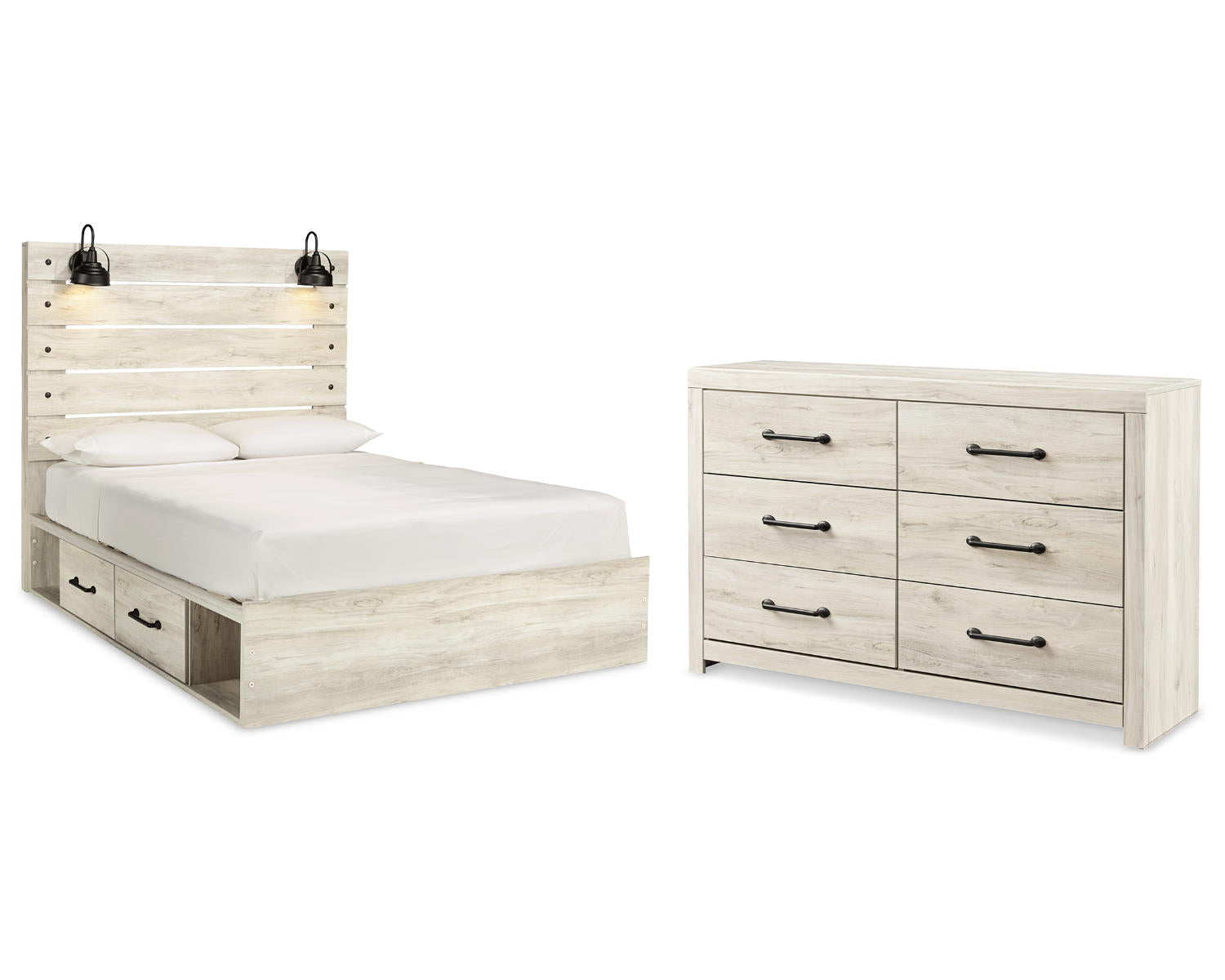 Cambeck Queen Panel Bed with Storage and Dresser