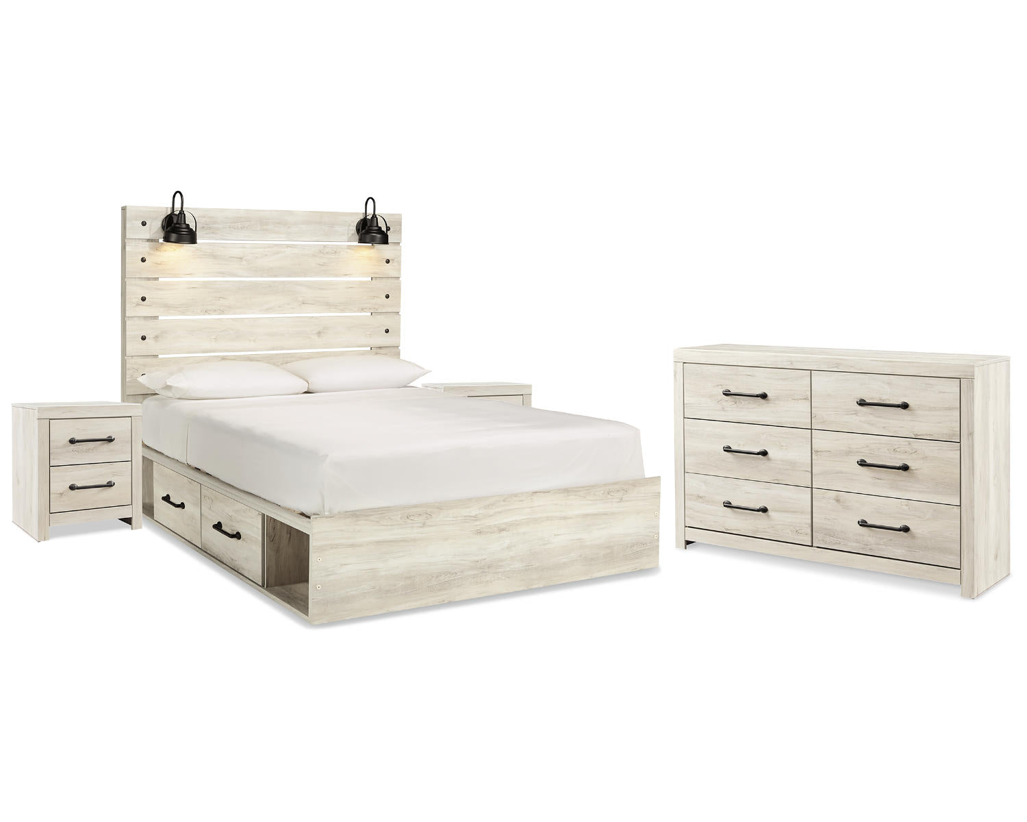 Cambeck Queen Panel Bed with Storage, Dresser and 2 Nightstands