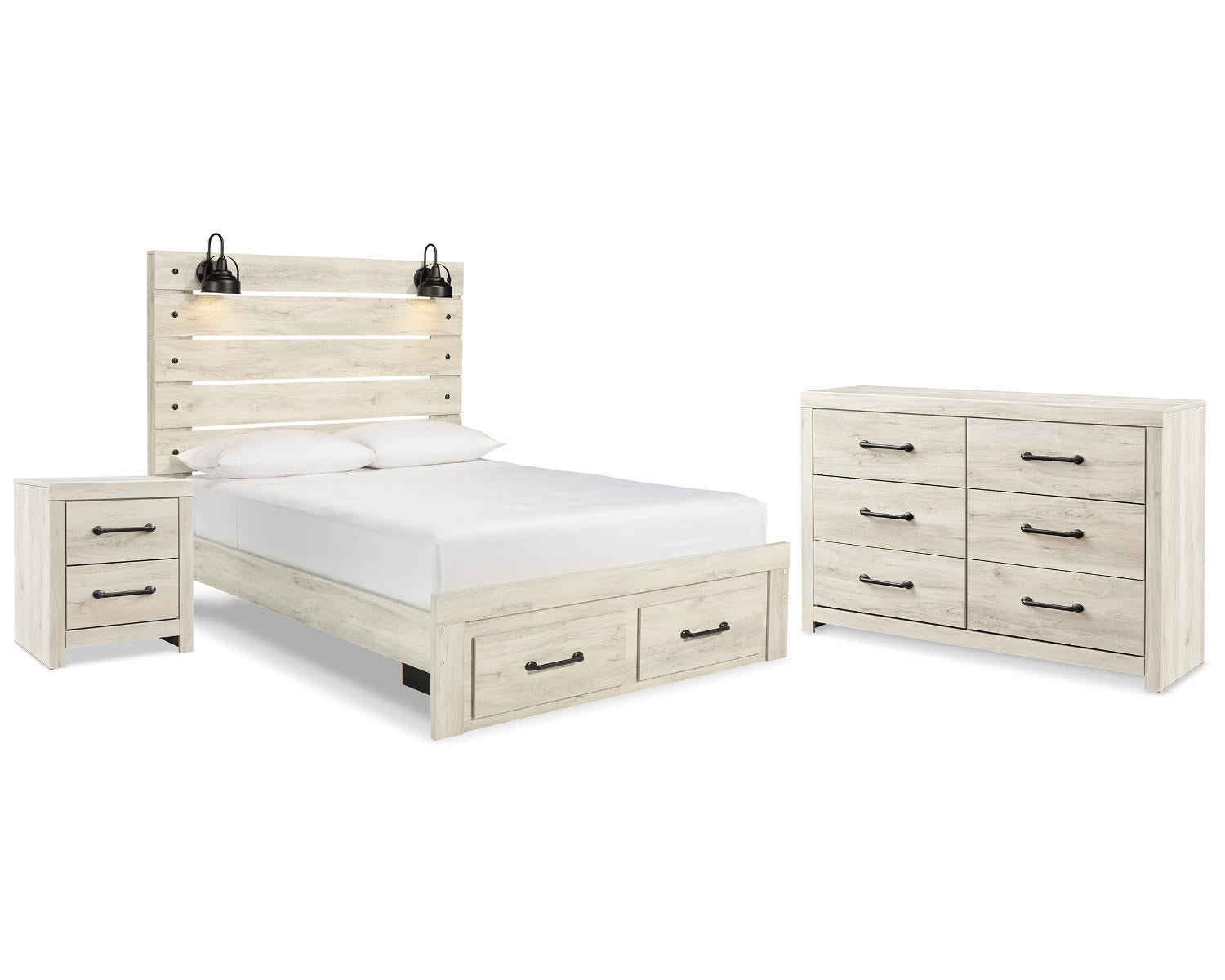 Cambeck Queen Panel Storage Bed, Dresser and Nightstand