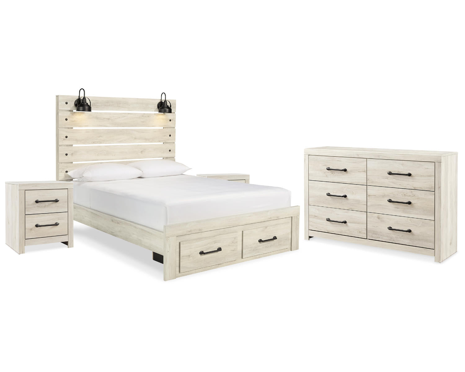 Cambeck Queen Panel Storage Bed, Dresser and 2 Nightstands