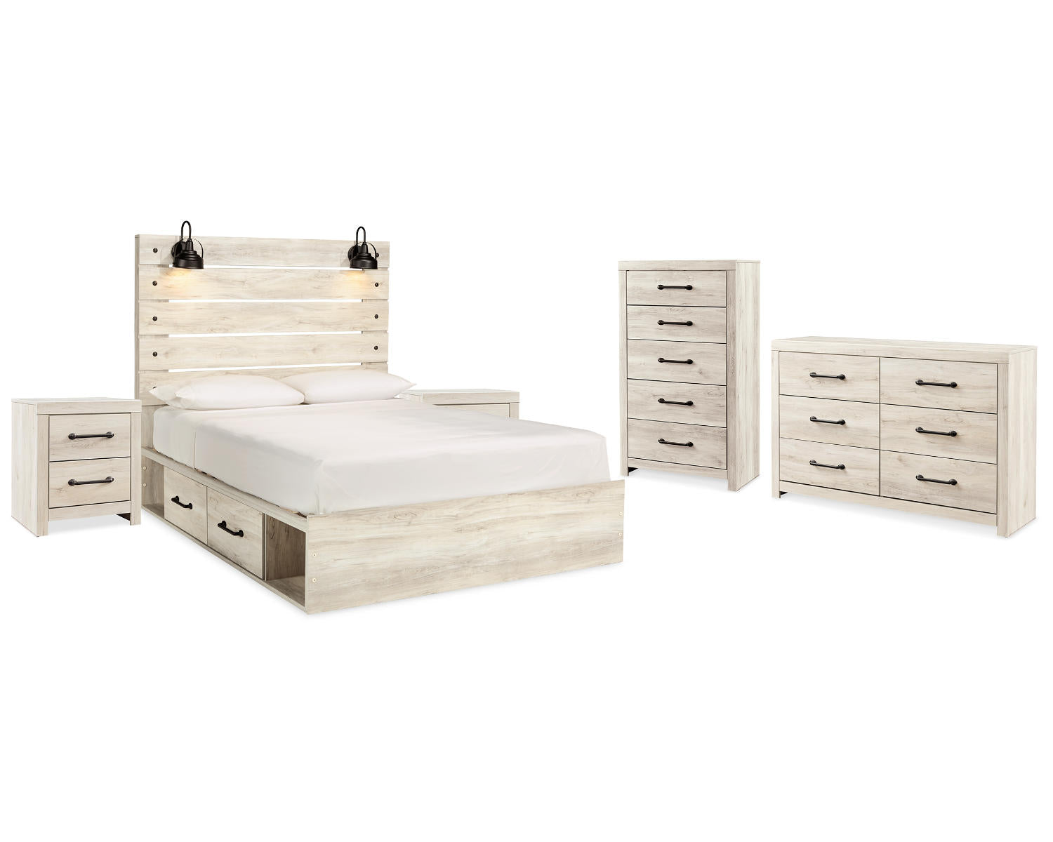 Cambeck King Storage Bed, Dresser, Chest and 2 Nightstands