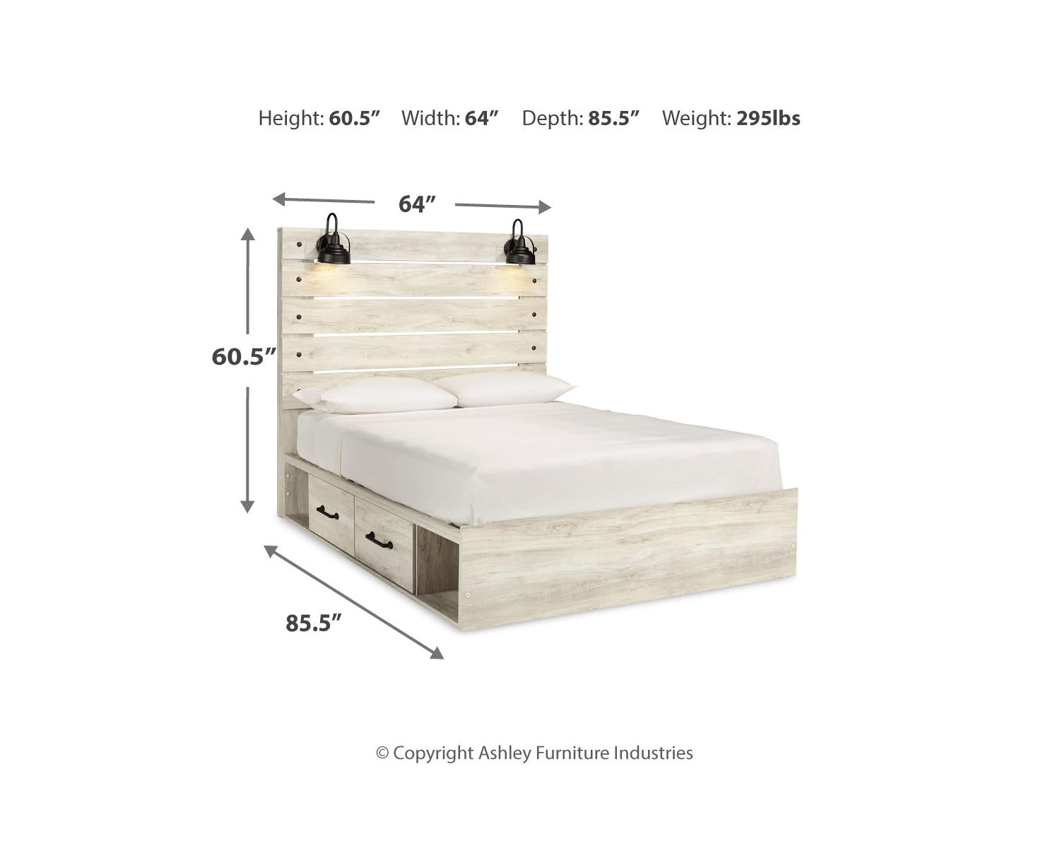 Cambeck Queen Panel Bed with Storage, Dresser and Mirror