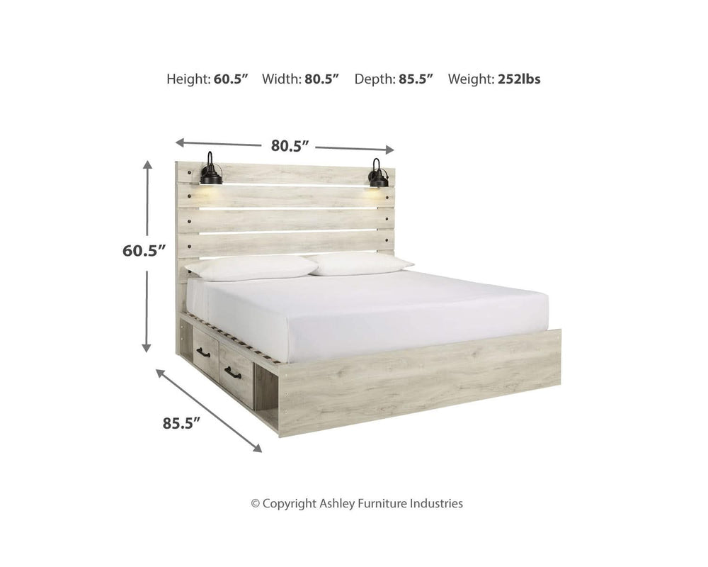 Cama King Cambeck con dos cajones de almacenamiento
