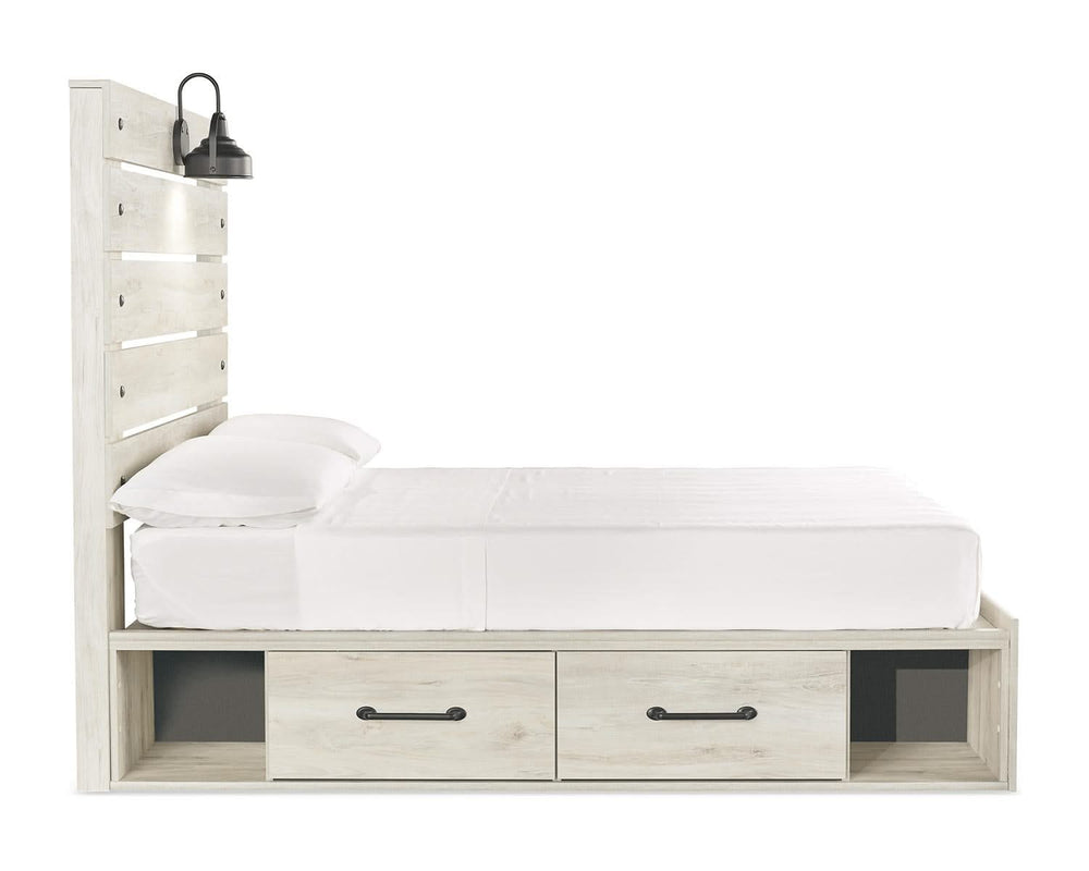 Cambeck Full Panel Bed with Storage, Dresser, Mirror and Nightstand