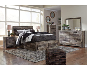 Derekson Queen Panel Bed with 4 Storage Drawers