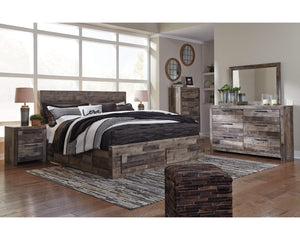 Derekson King Panel Bed with 4 Storage Drawers