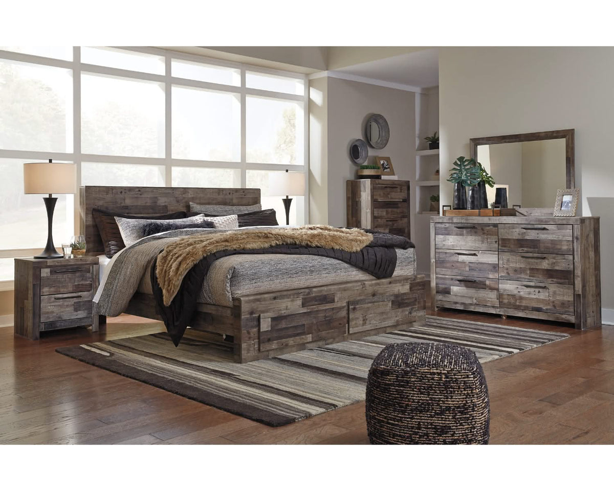 Derekson King Panel Bed with 2 Storage Drawers