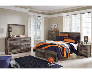 Cama Derekson de tamaño completo con dos cajones de almacenamiento