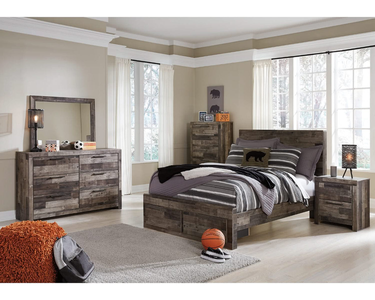 Cama Derekson de tamaño completo con dos cajones de almacenamiento