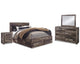 Derekson Queen Panel Storage Bed, Dresser, Mirror and 2 Nightstands