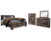 Derekson King Panel Bed, Dresser, Mirror and Chest
